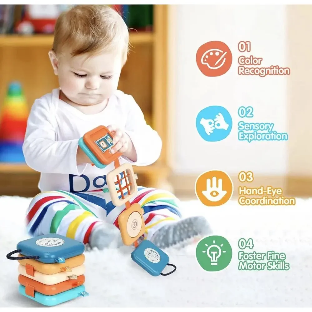 Interactive Baby Sensory Teething Toy Busy Board for 1 Year & Up